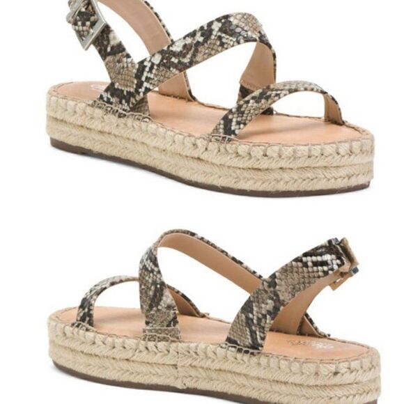 CHARLES BY CHARLES DAVID "Chosen" Studded Snake Wedge Espadrille Sandal - Picture 4 of 7